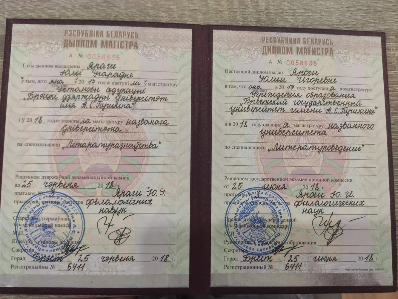 Диплом магистра