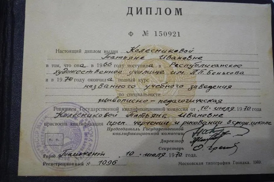Диплом о среднем образовании
