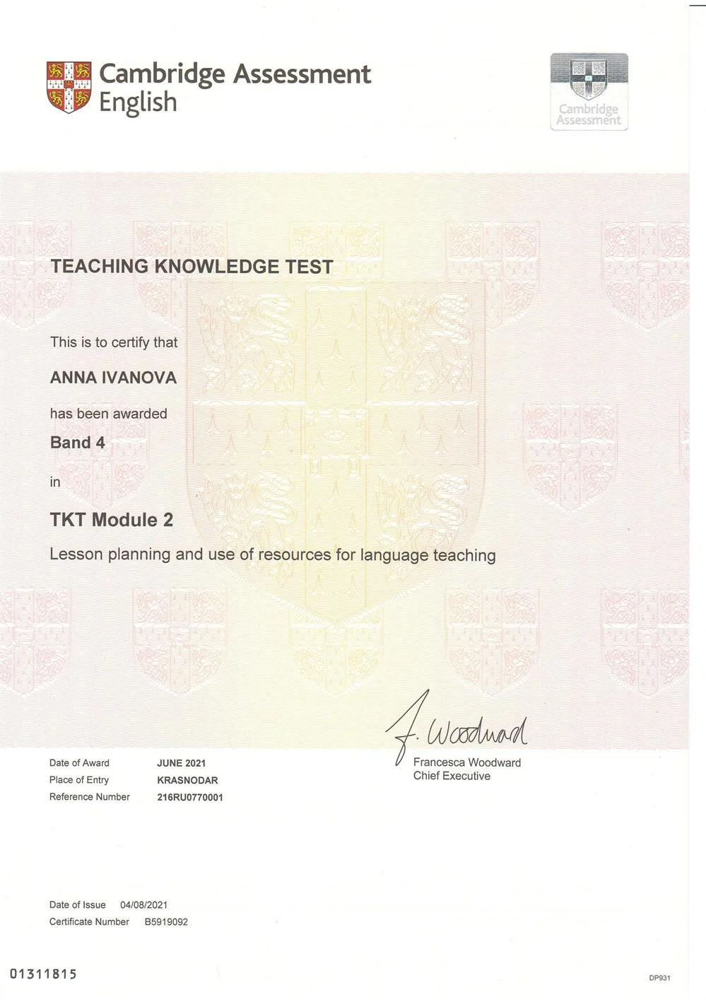 Teaching Knowledge Test, Module 2 ( Lesson planning and use of resources for language teaching)