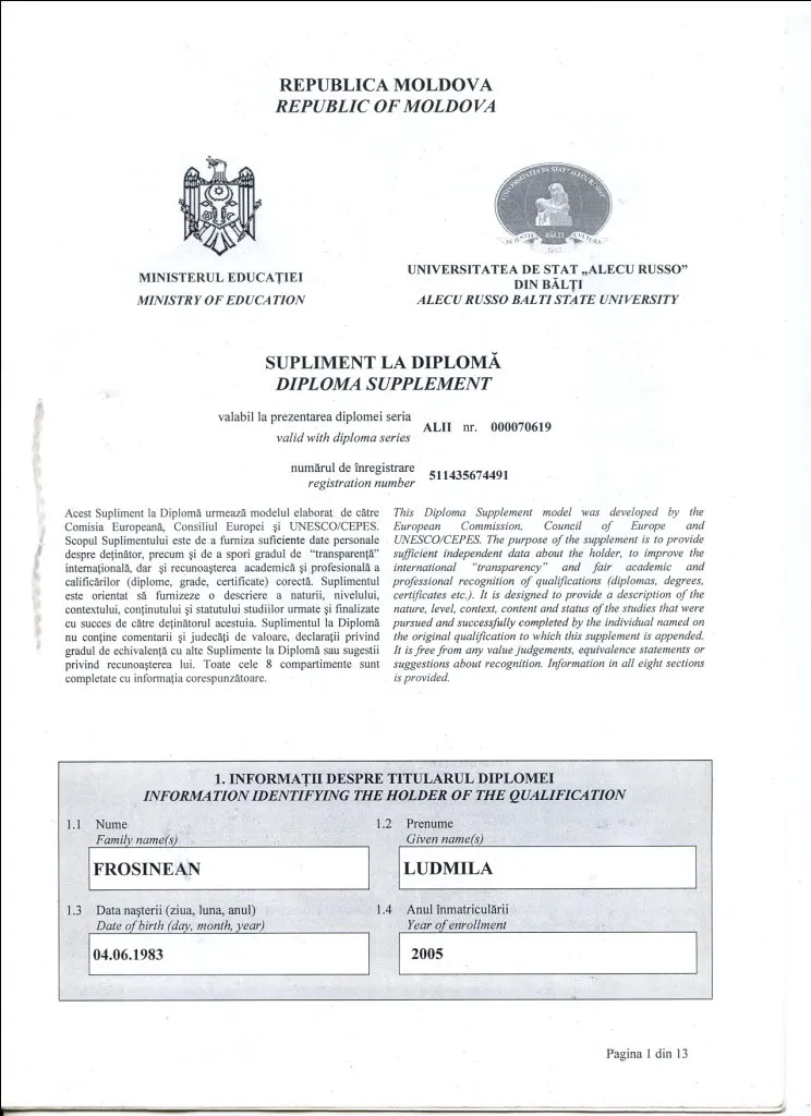 Приложение к диплому