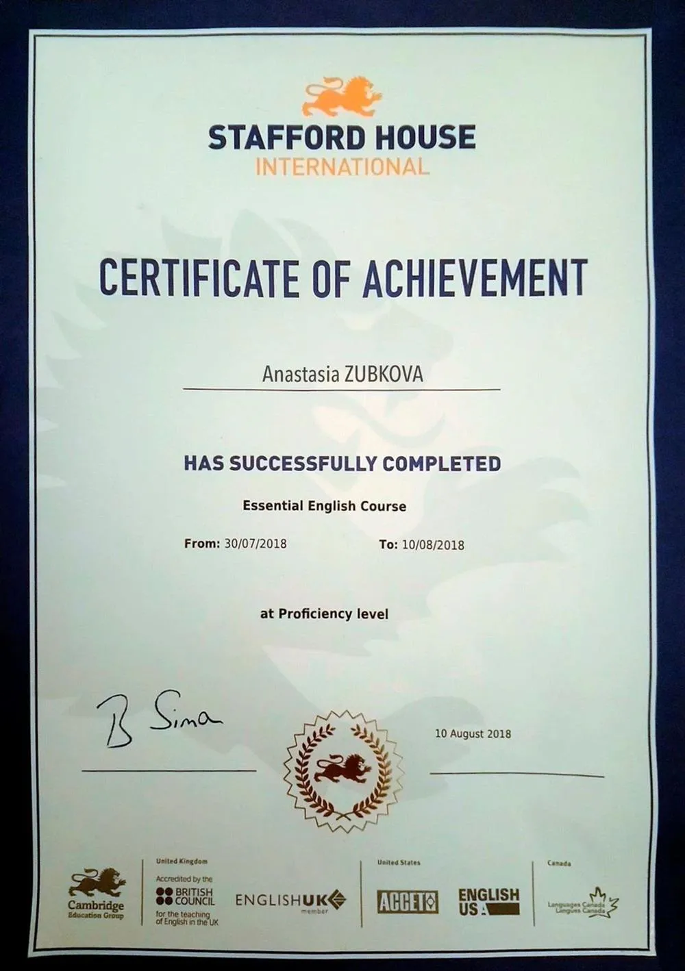 Курс английского языка на уровне Proficiency в языковой школе Stafford House в Кембридже