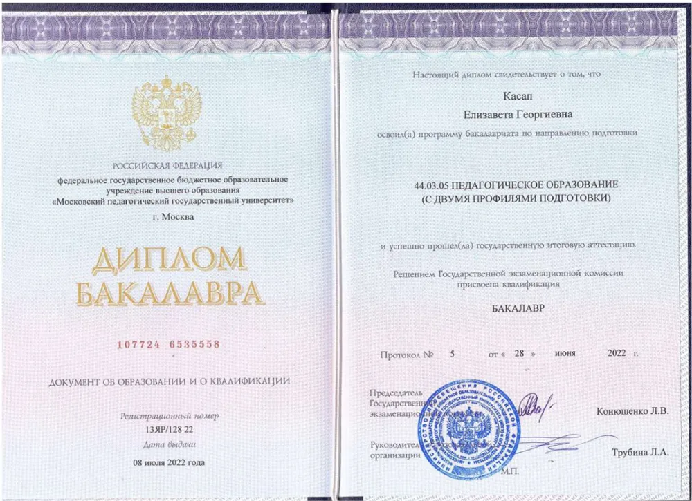 Диплом бакалавра 