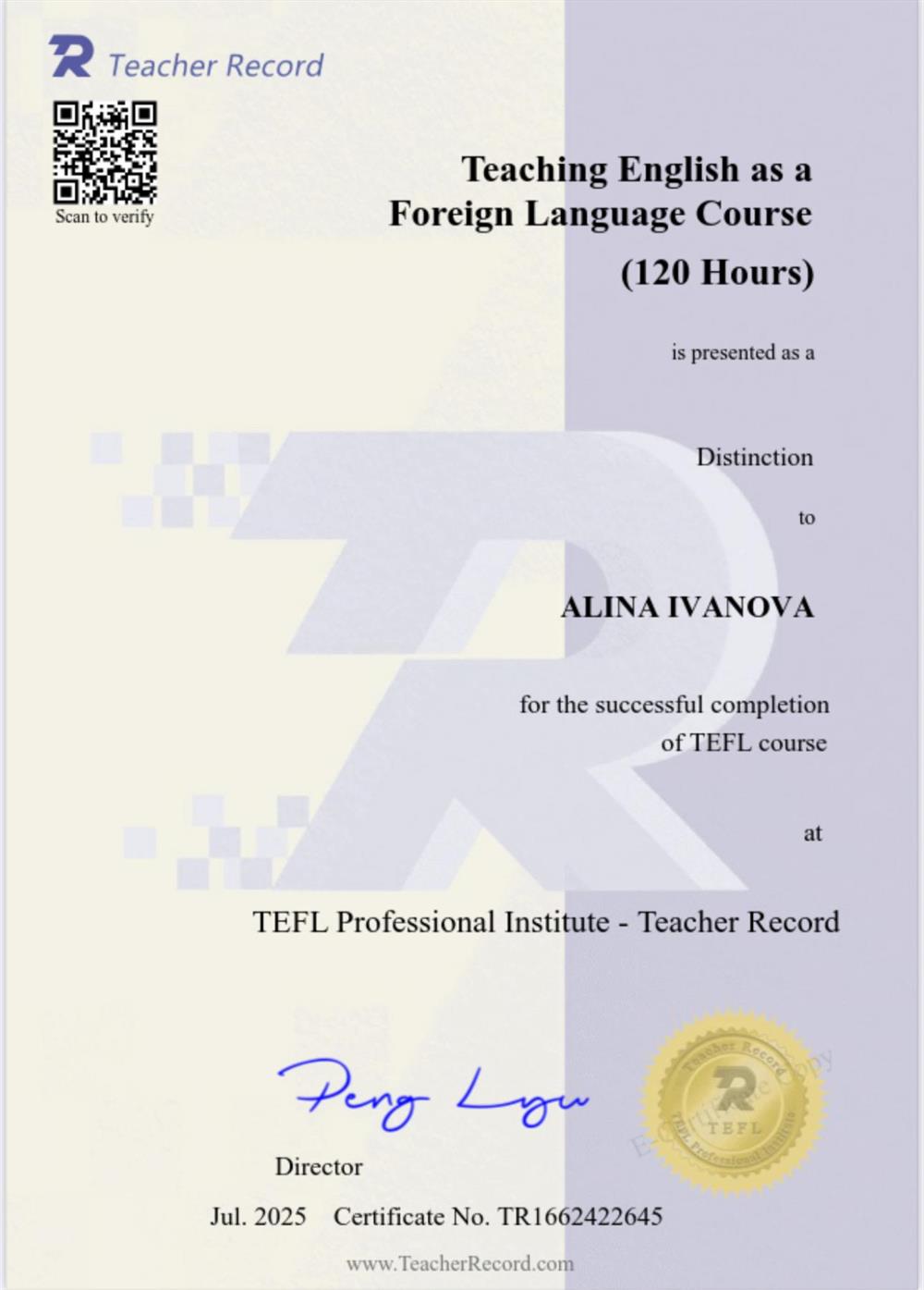 Международный Сертификат «Teaching English as a Foreign Language»