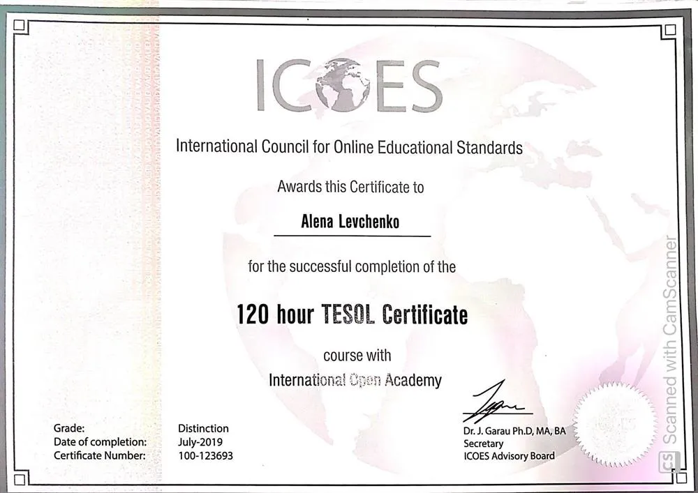 120 hour TESOL (Teaching English to Speakers of Other Languages) Certificate 