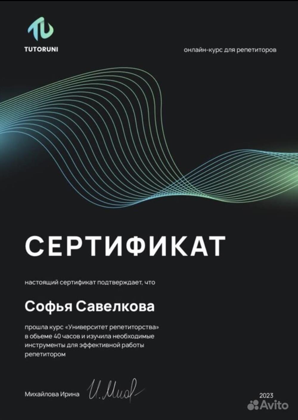 Сертификат. Онлайн-курс по повышению квалификации 