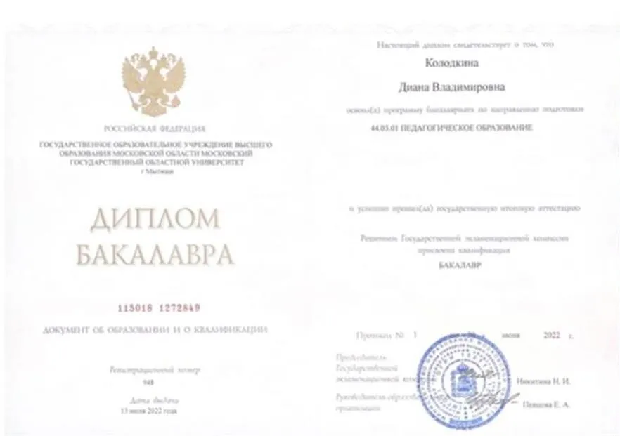 Диплом бакалавра 