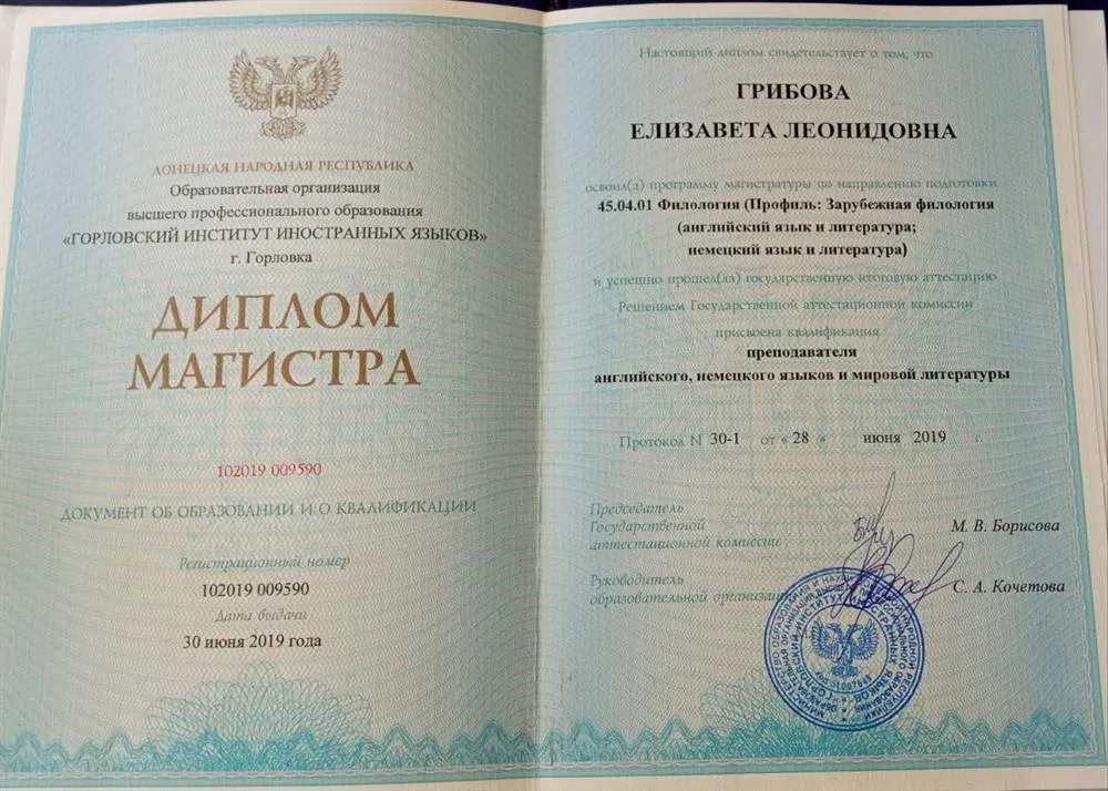 Диплом о высшем профессиональном образовании 