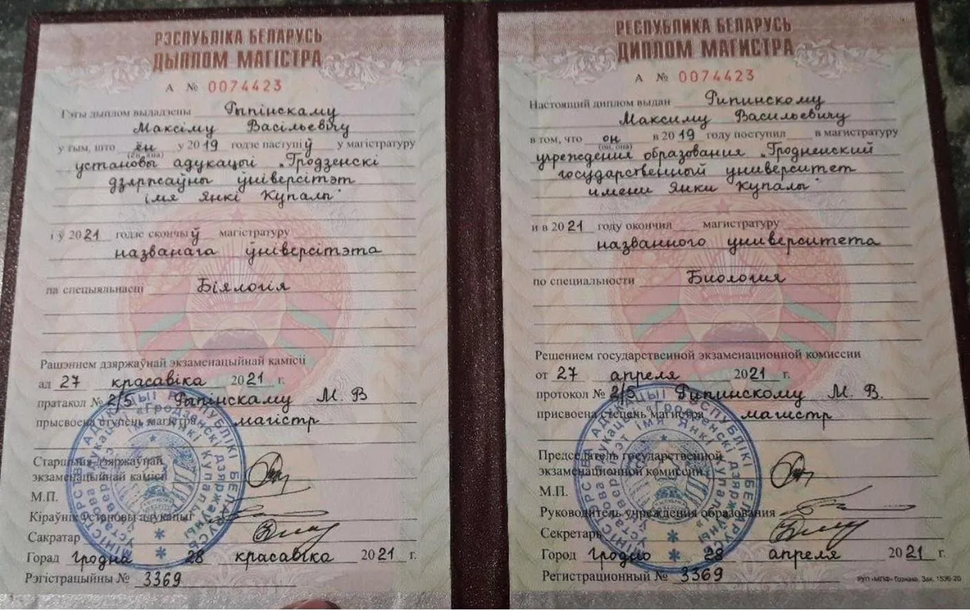 Диплом магистра 