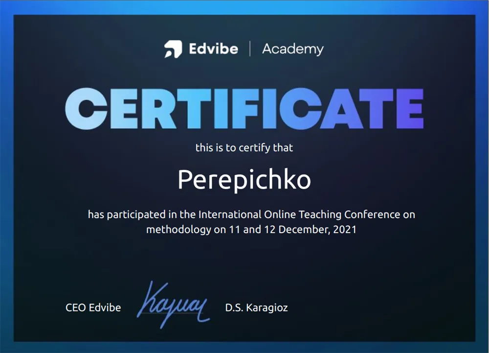 Academy «Edvibe», online teaching conference