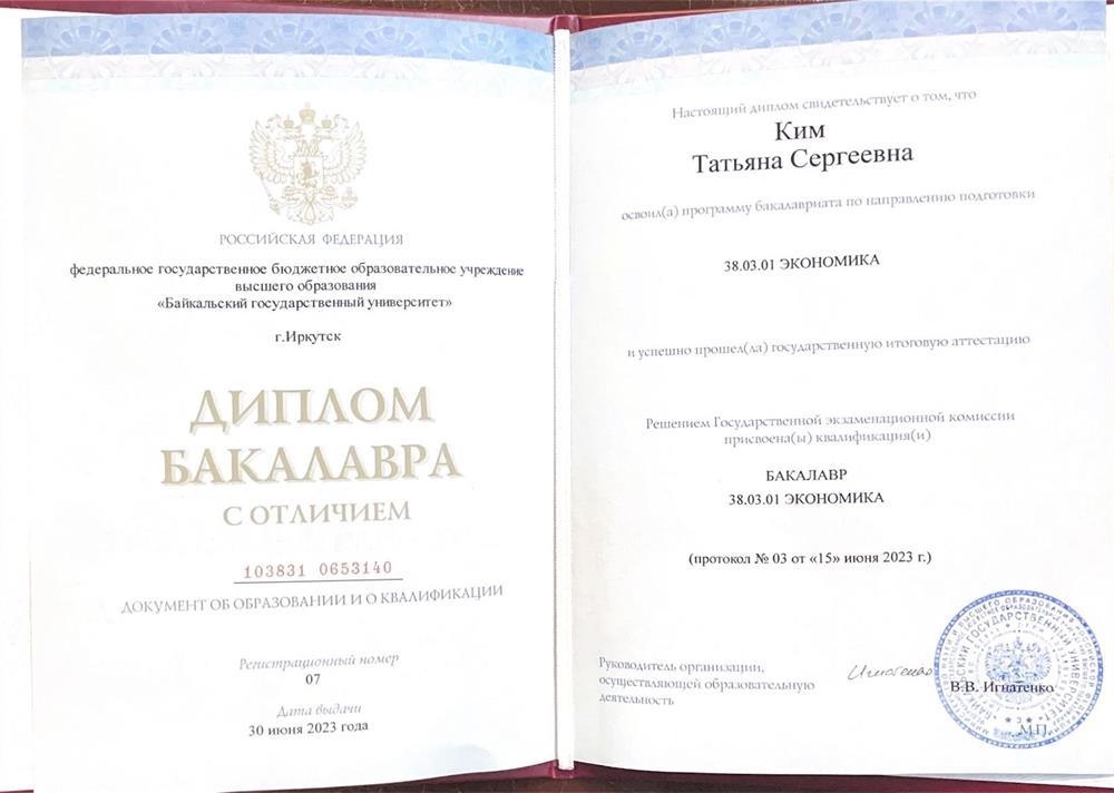 Диплом бакалавра 