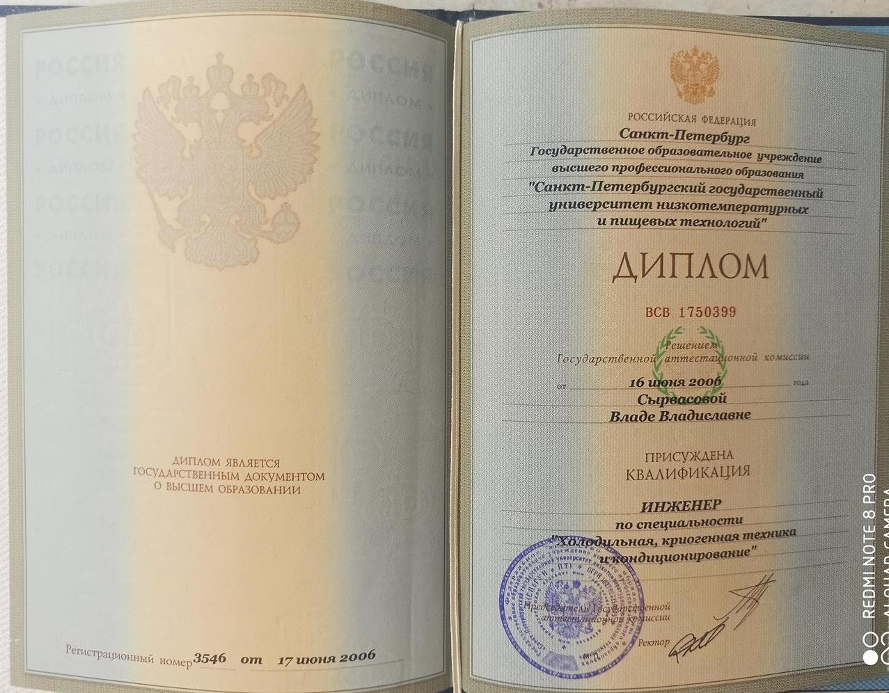 Диплом о высшем образовании 
