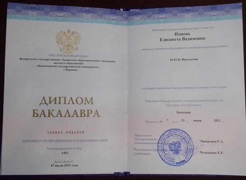 Диплом бакалавра