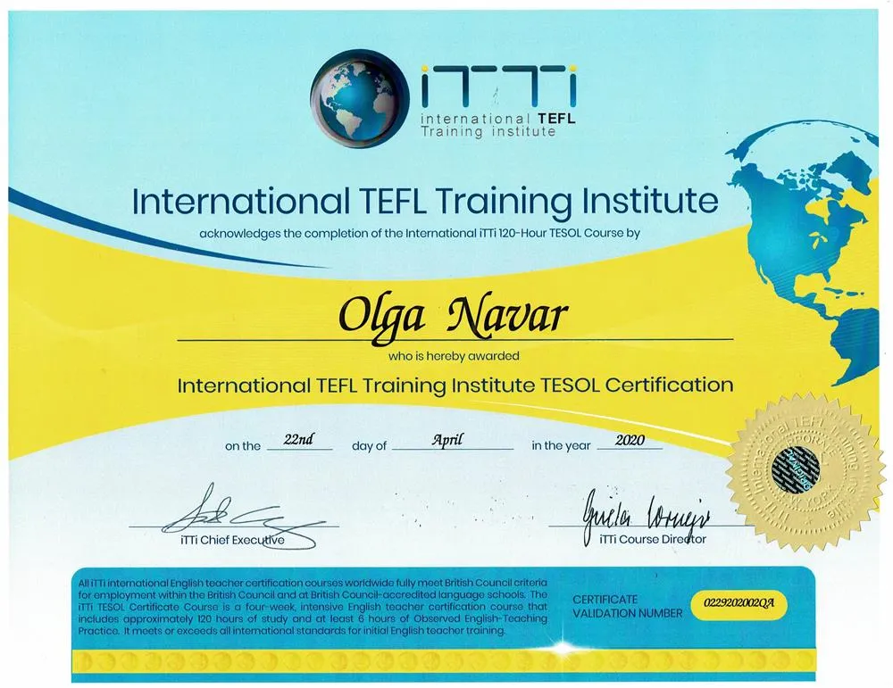 TESOL Certificate