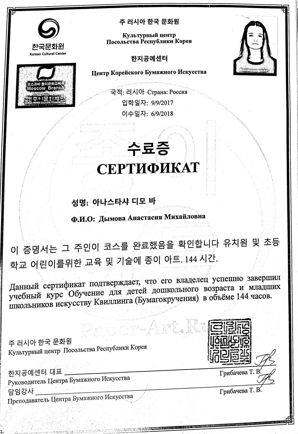 Сертификат. Повышение квалификации