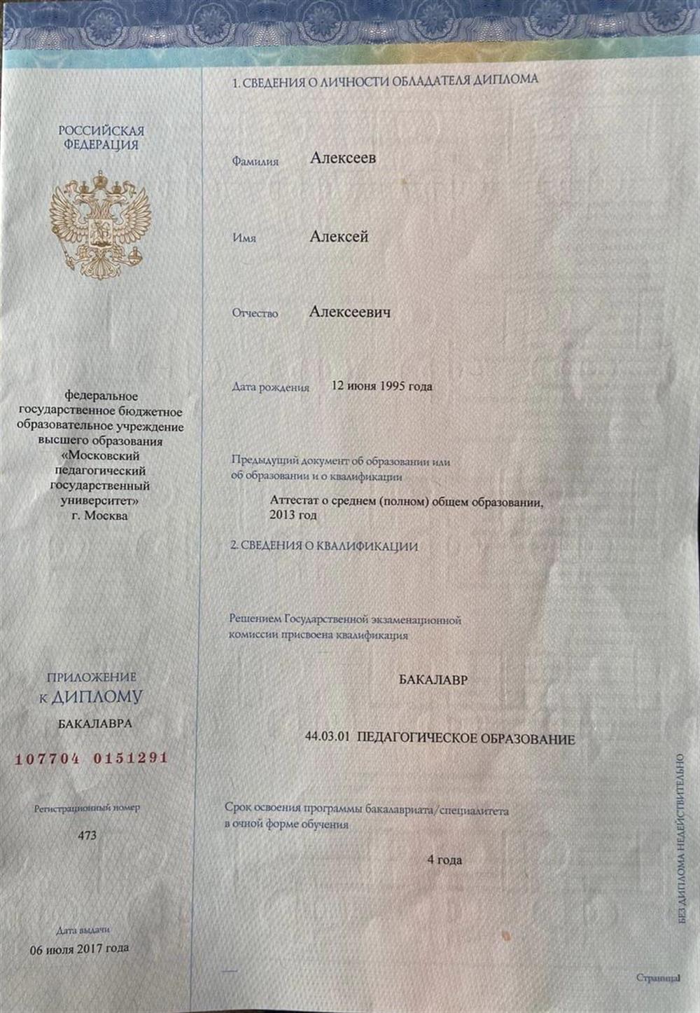 Приложение к диплому бакалавра