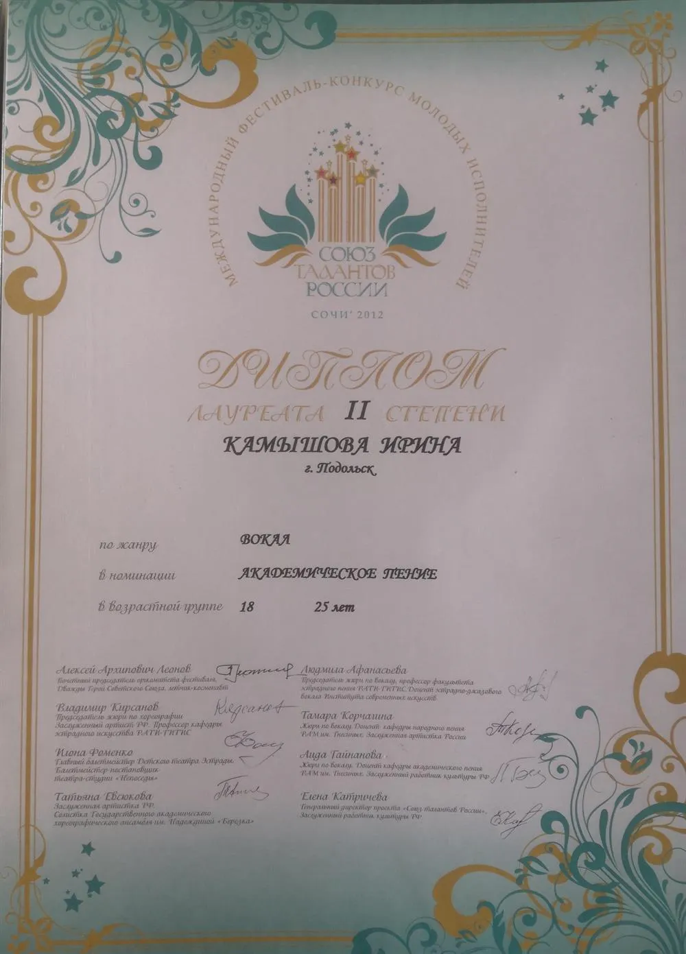Диплом Лауреата