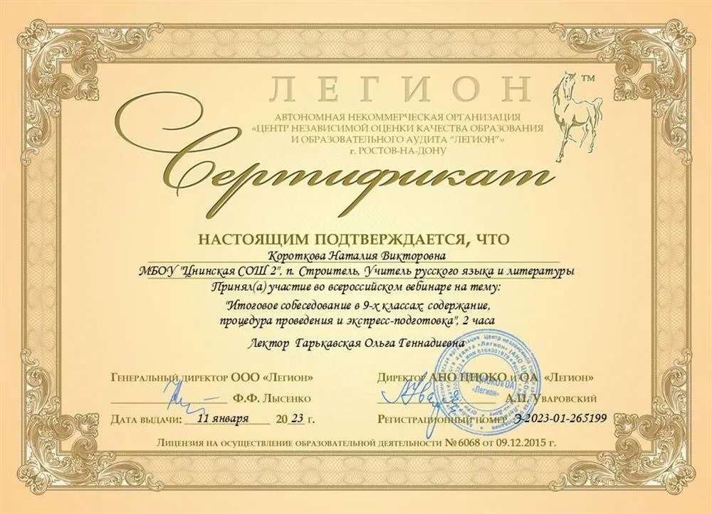 Участие в вебинарах, посвящённых подготовке к ОГЭ