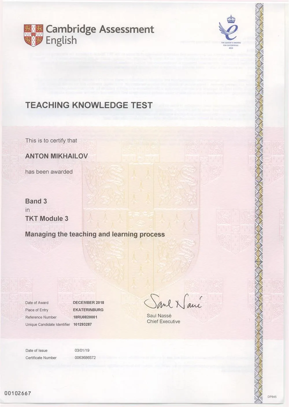 Cambridge Teaching Knowledge Test - Module 3