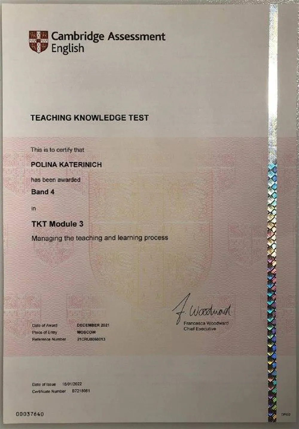 Сертификат Кембриджского экзамена для преподавателей TKT, Модуль 3