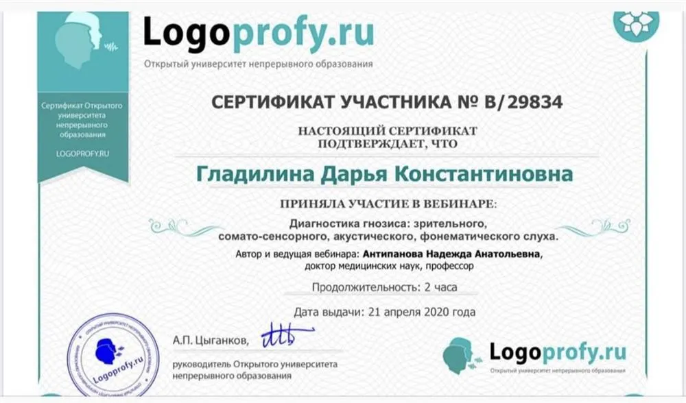 Диагностика гнозиса