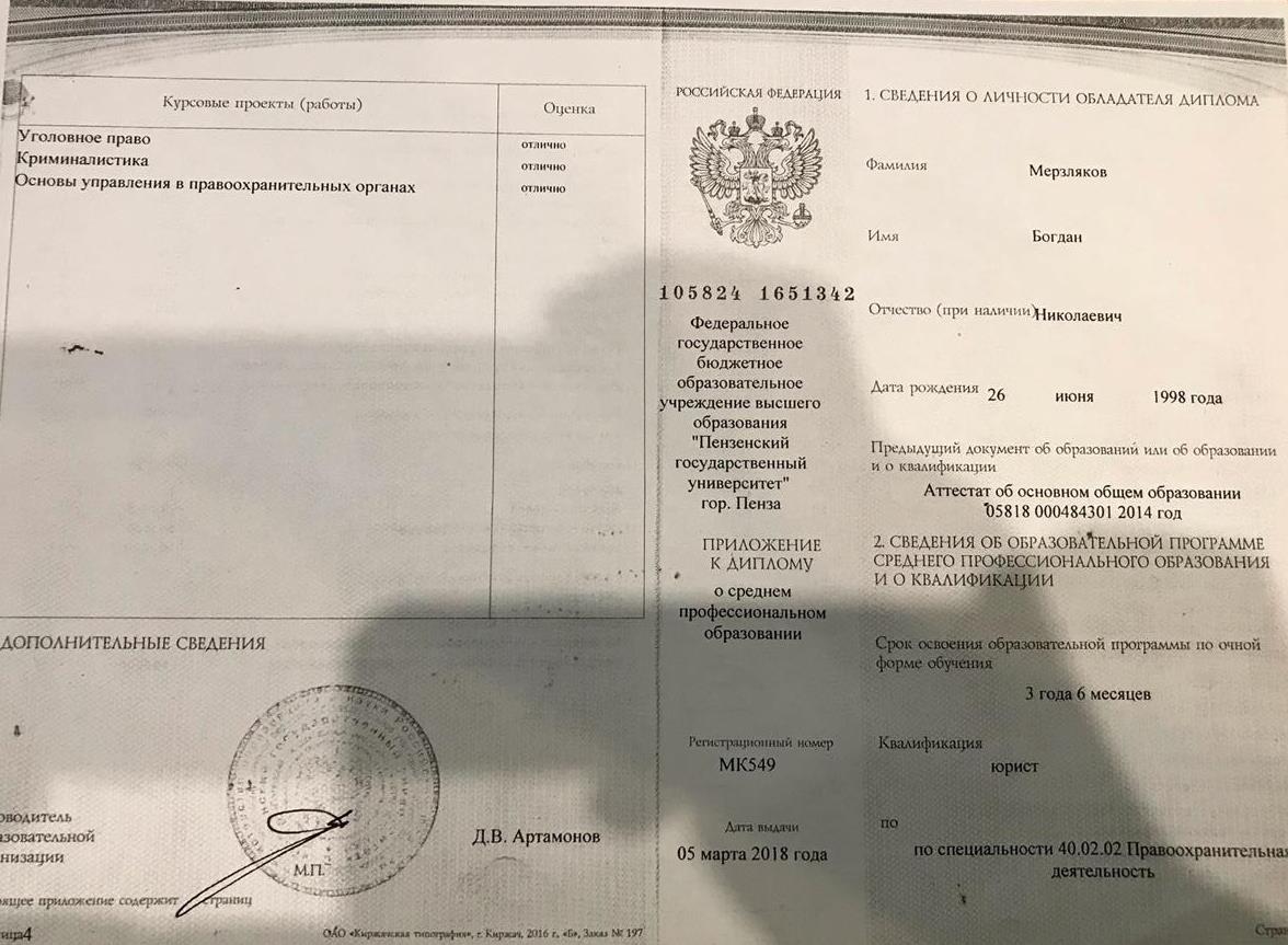 Диплом Пензенского государственного университета. Квалификация Юрист.