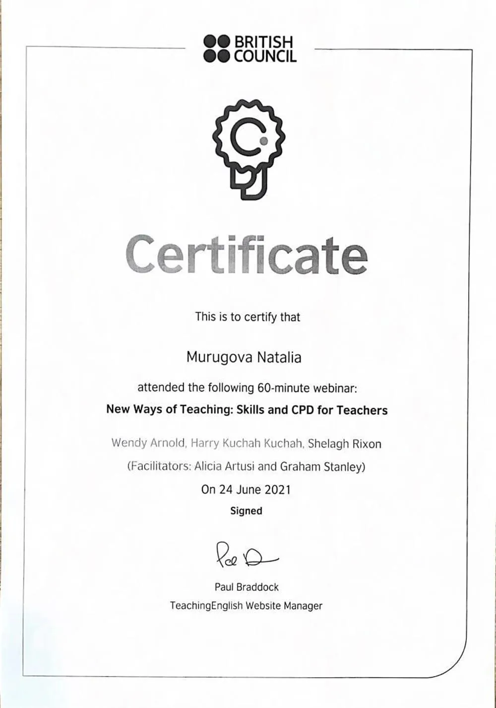 New ways of teaching: Skills and CPD for teachers
