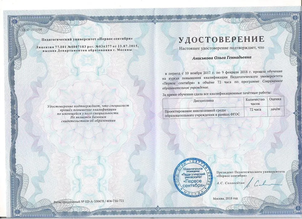 Проектирование инклюзивной среды образовательного учреждения в рамках ФГОС