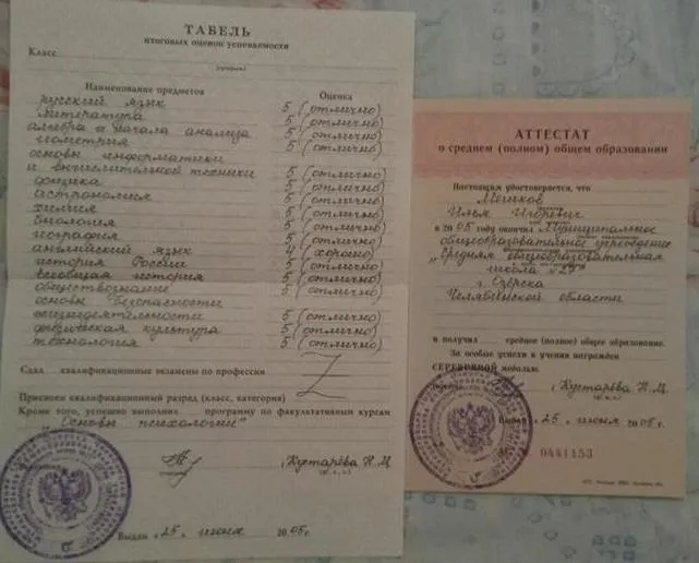 Школьный аттестат