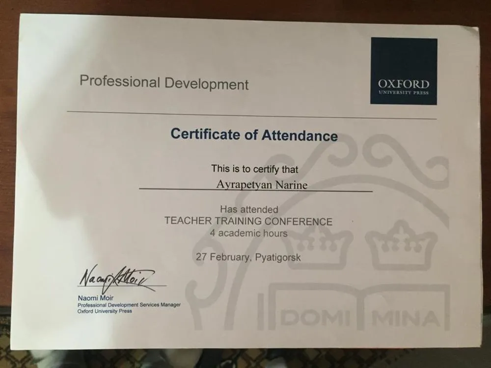 Teaching Training Conference Attendance 