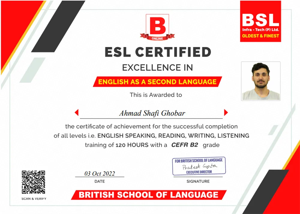 ESL Certificate