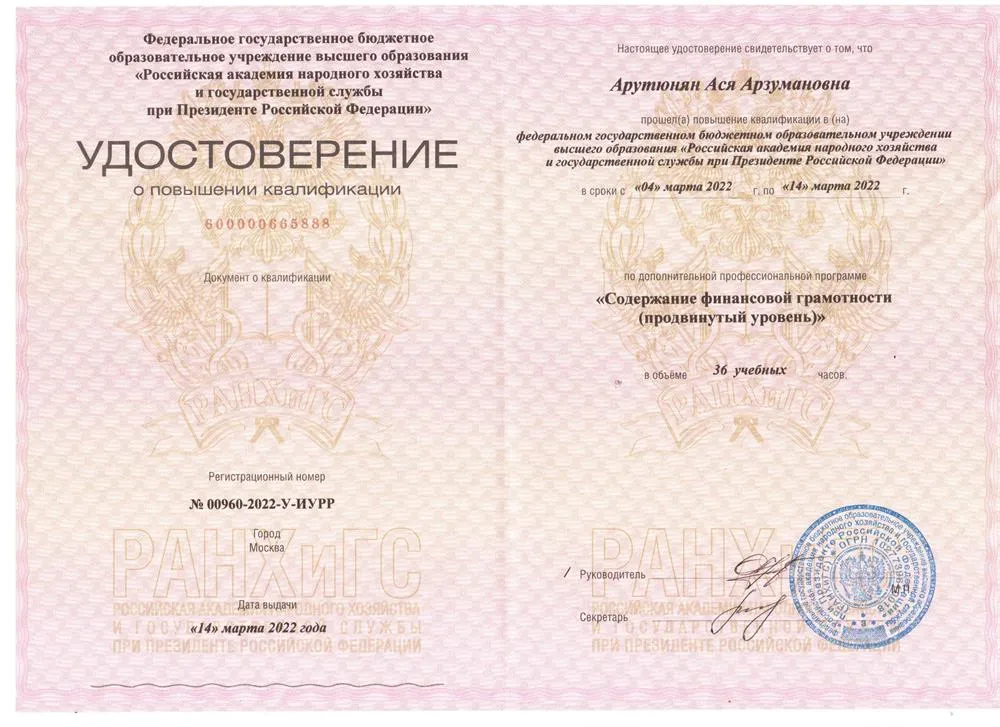 Содержание финансовой грамотности