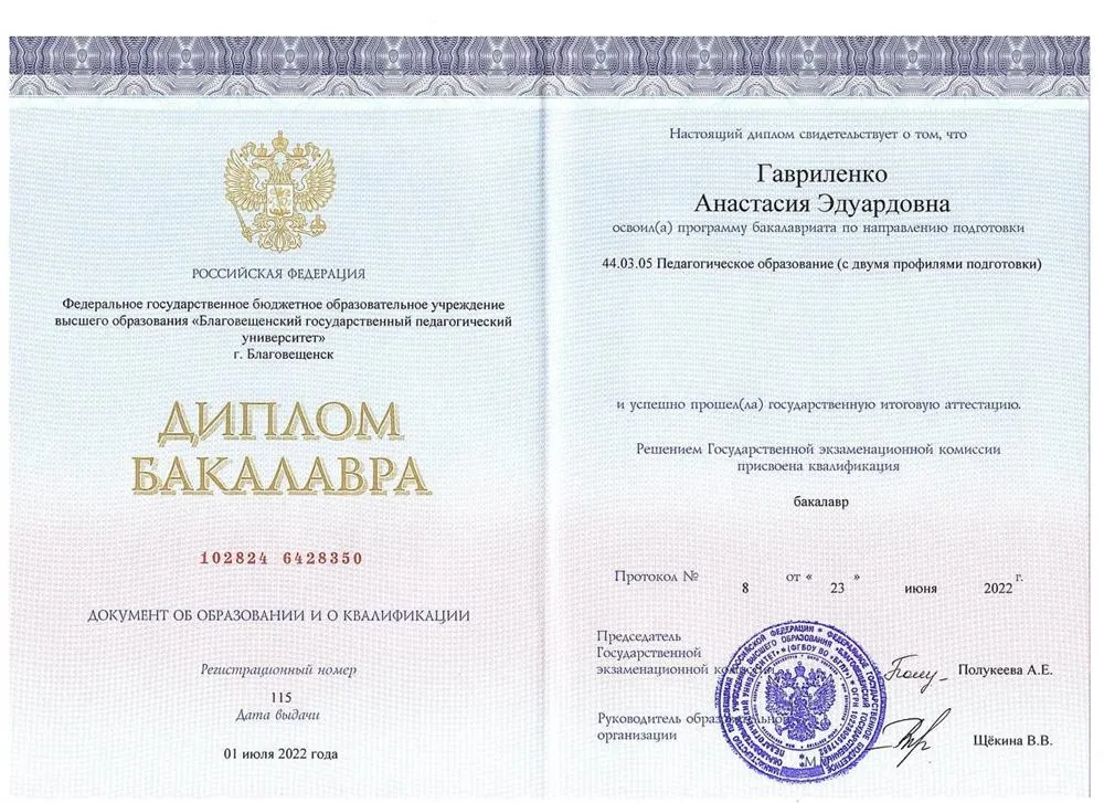 Диплом бакалавра