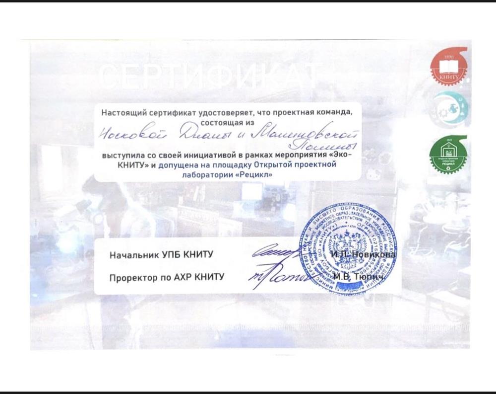 Сертификат. Разработка проекта