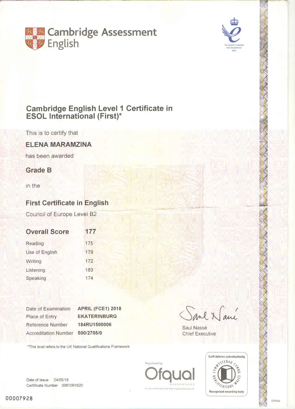 Cambridge Assessment (Level B2)
