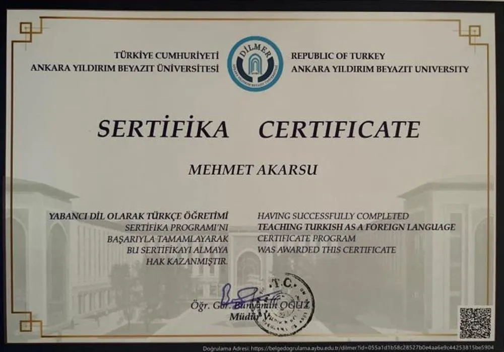 Yabanc?lara Turkce Ogretmenligi Sertifikas?