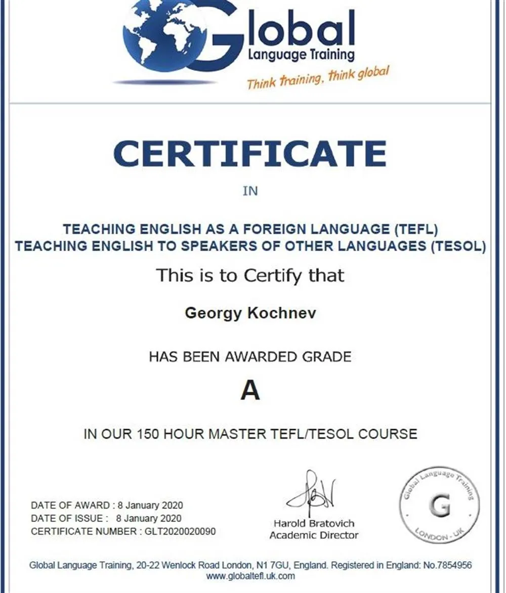TEFL and TESOL certificate