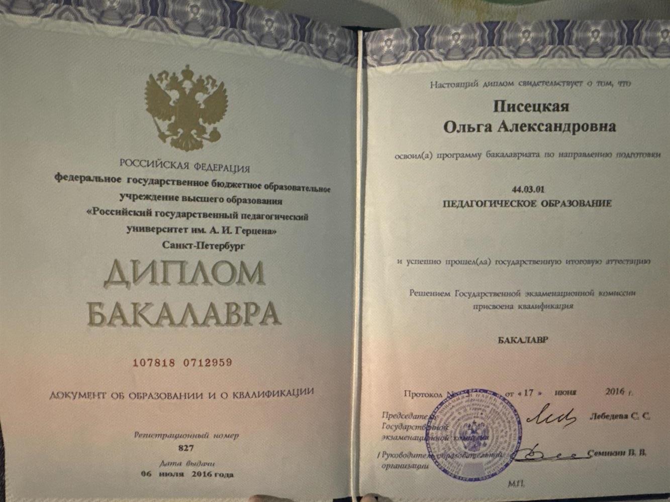 Димплом бакалавра 