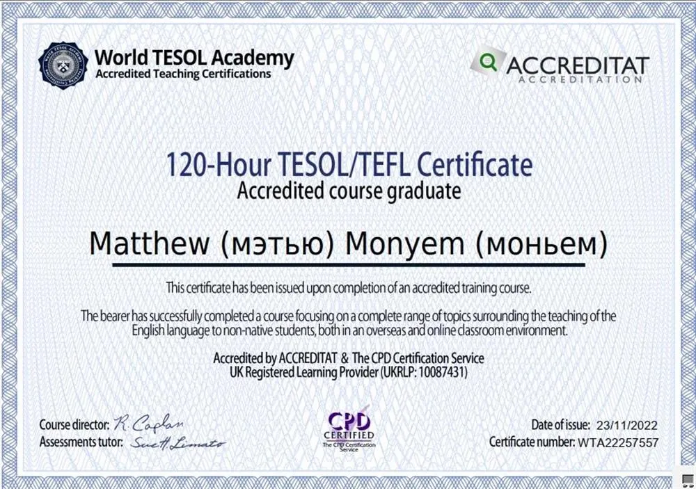 TESOL Certificate