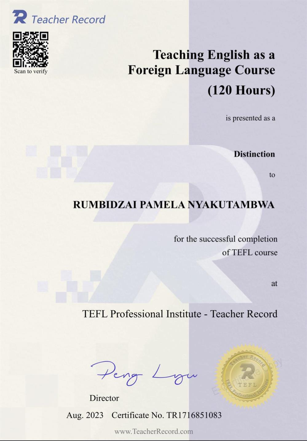 Сертификат TEFL