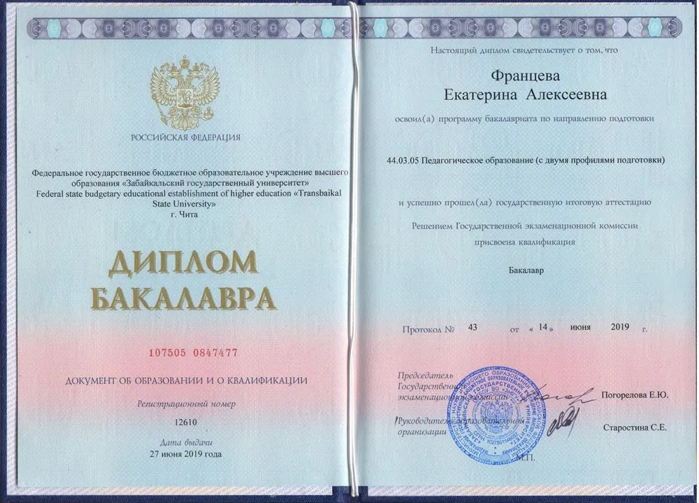 Диплом бакалавра 