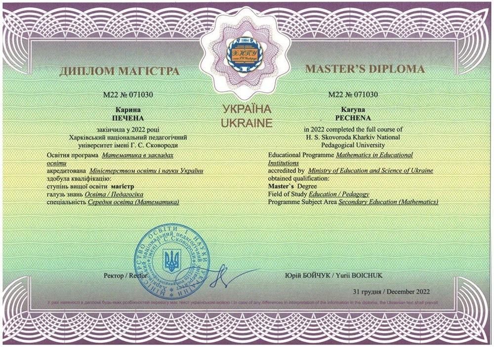 Диплом магистра
