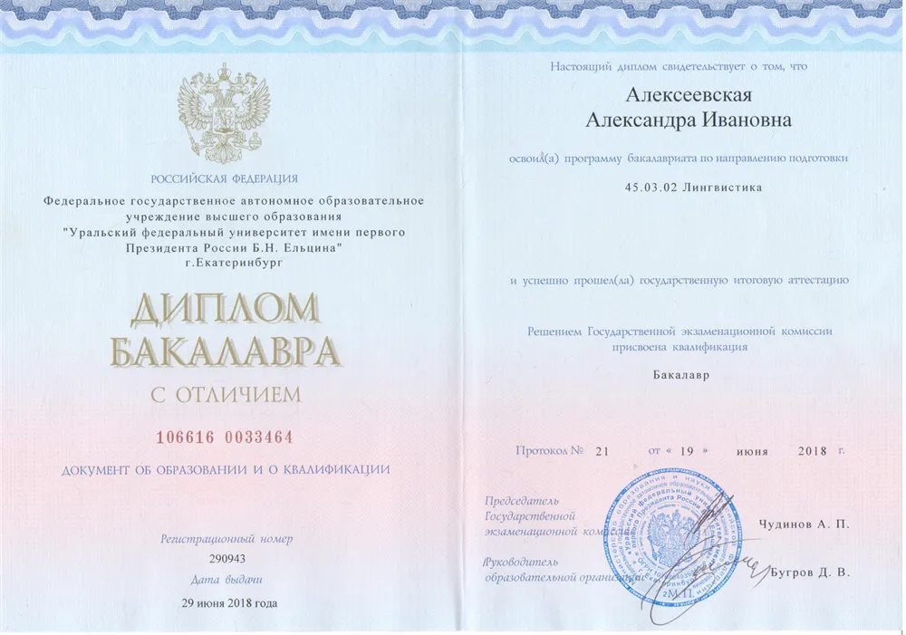 Диплом бакалавра