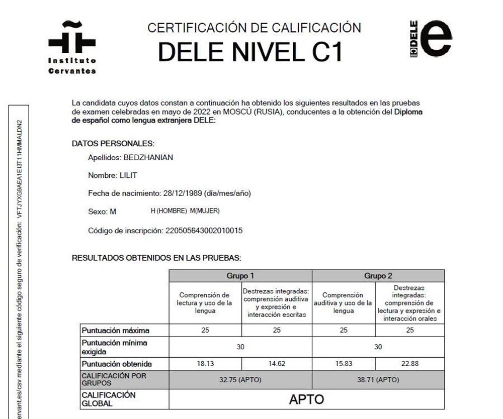 Espanol- DELE C1