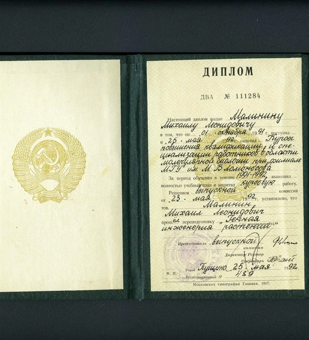 Диплом МГУ им М.В. Ломоносова
