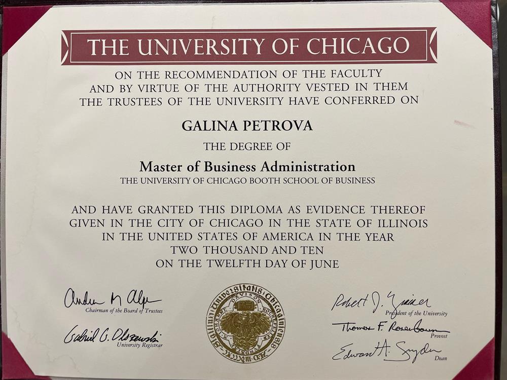 The University of Chicago Booth School of Business - Diploma