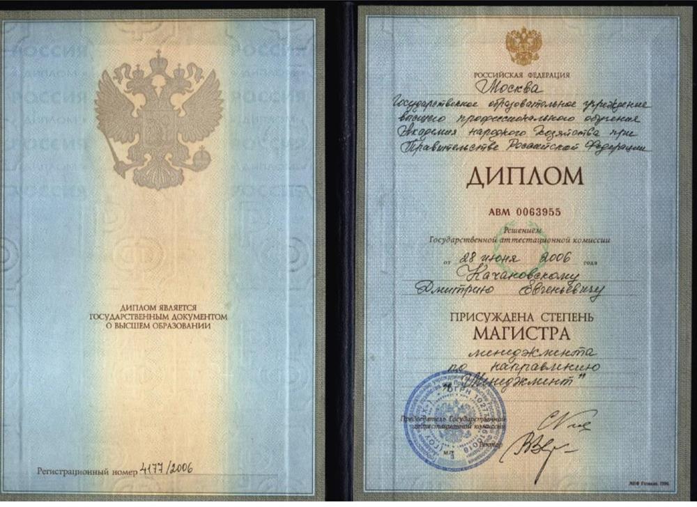 Диплом магистра экономики 