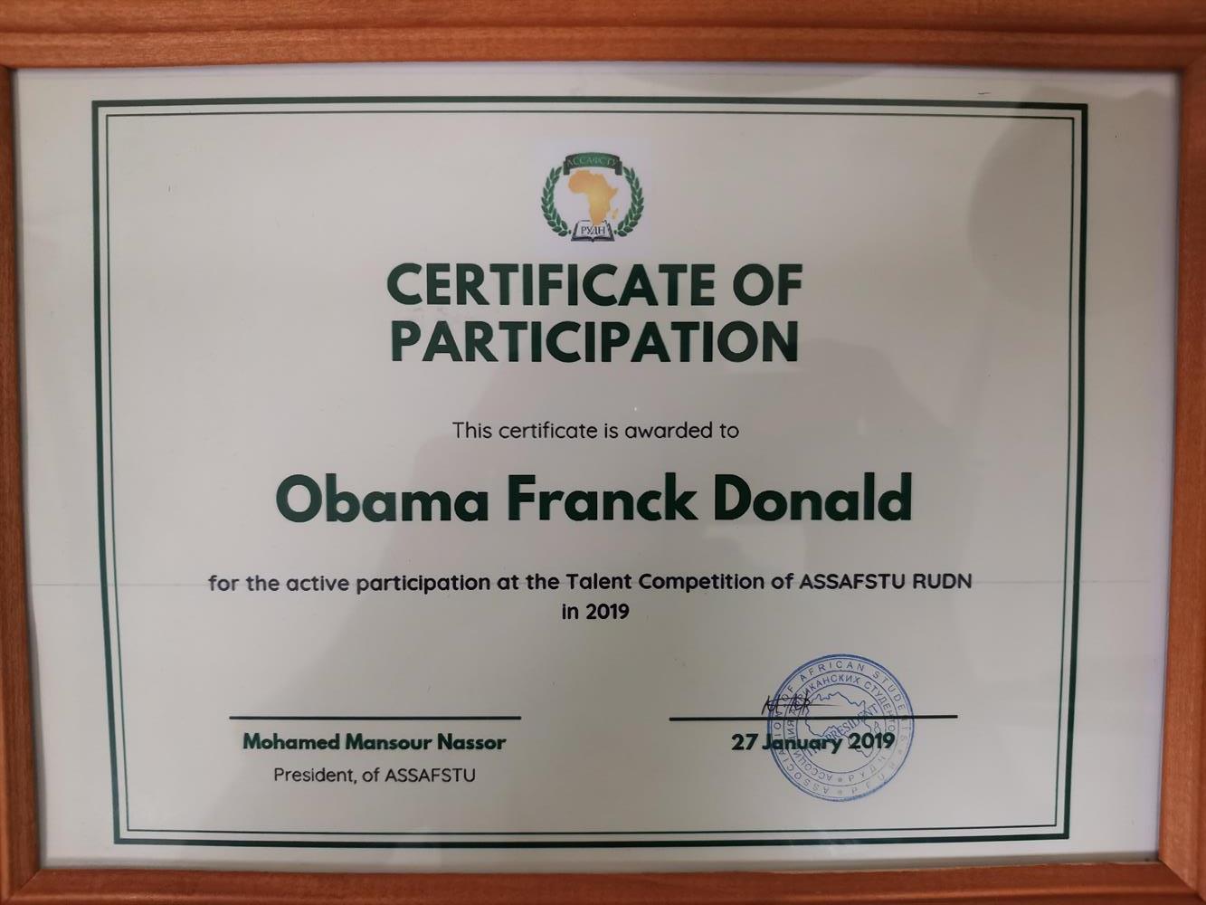 Certificate of participation 