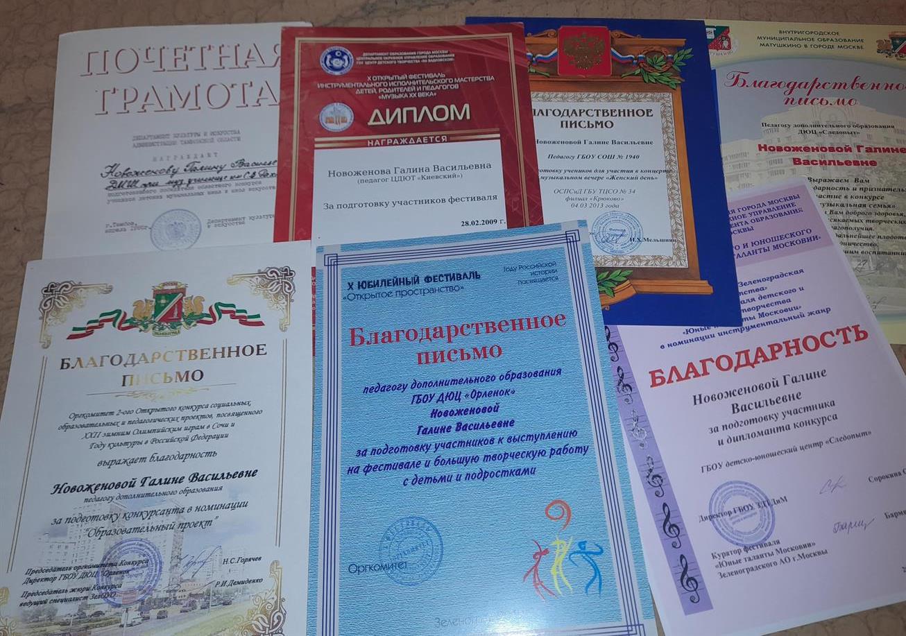Грамоты и благодарственные письма 