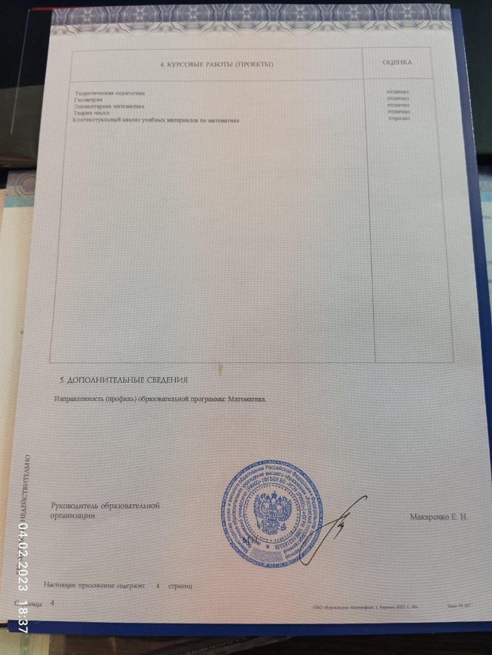 Диплом бакалавра 2022 Приложение 2