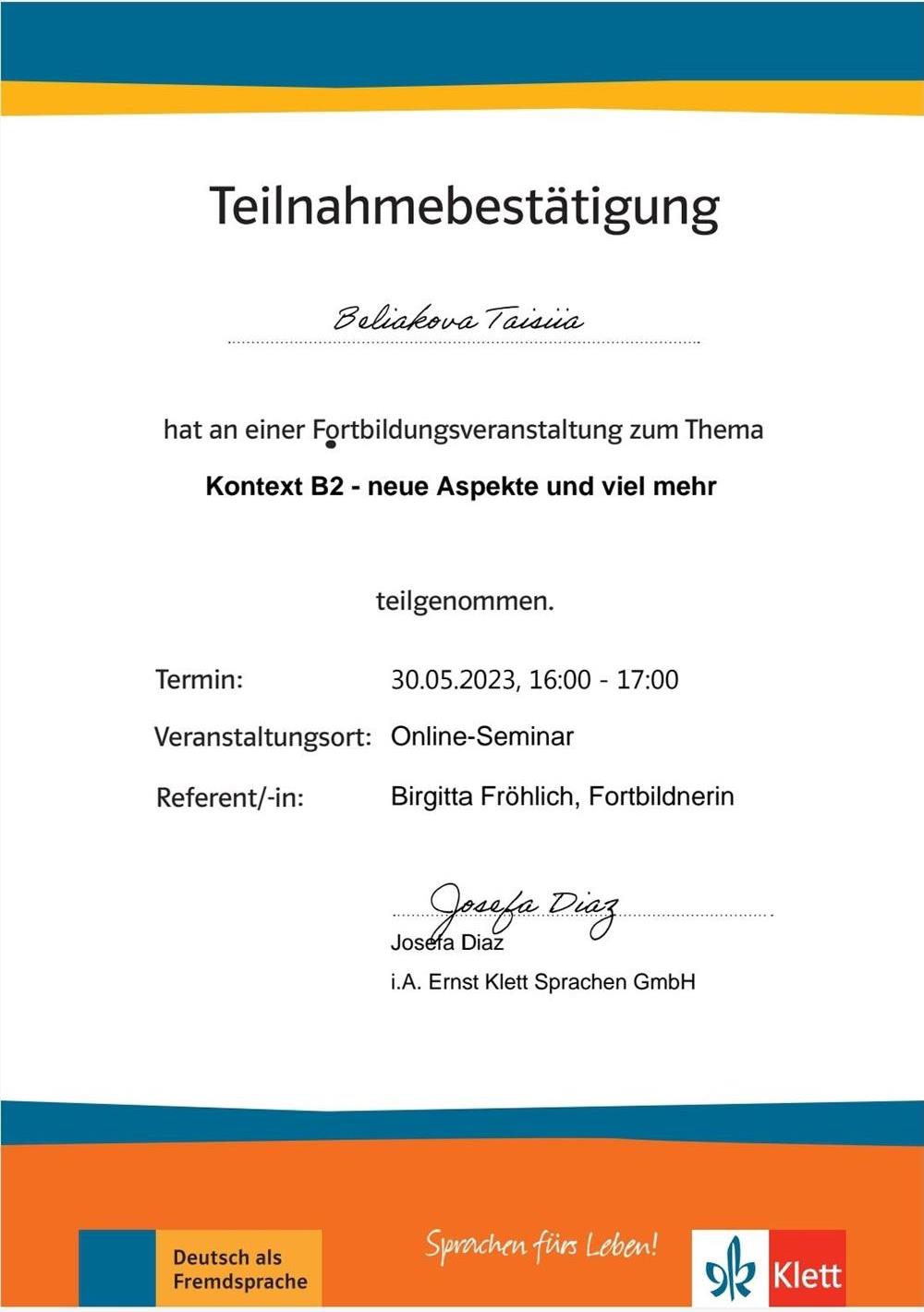 Ernst Klett Sprachen Fortbildung